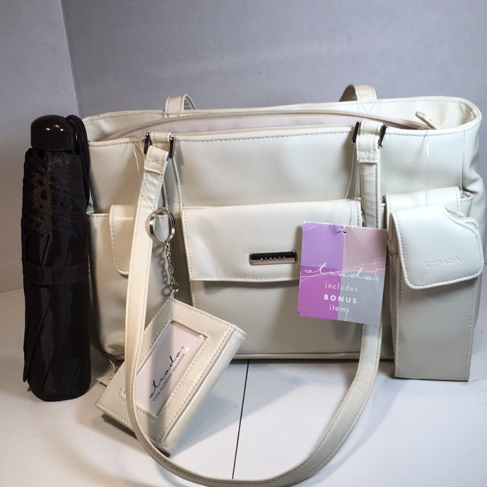 Strada Shoulder Satchel with Coin Purse - Eyeglass Case - Umbrella
